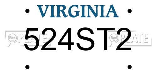 524ST2 Virginia License Plate
