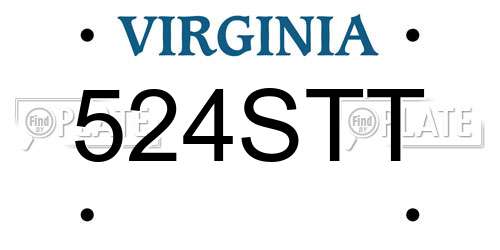 524STT Virginia License Plate