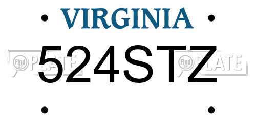 524STZ Virginia License Plate