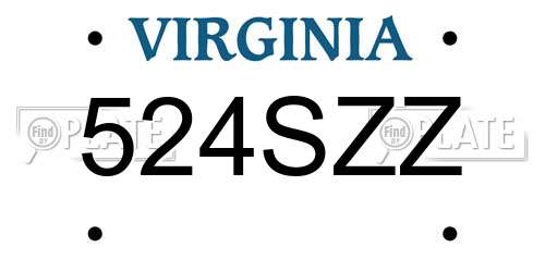 524SZZ Virginia License Plate