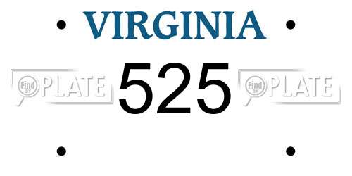 525 Virginia License Plate