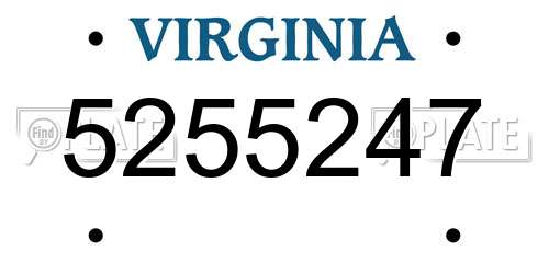 5255247 Virginia License Plate