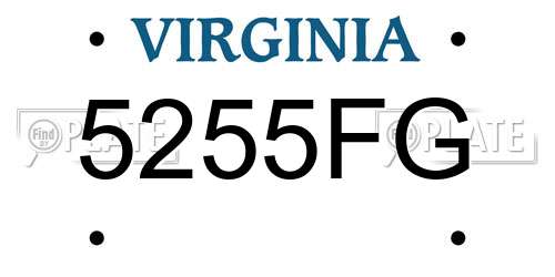 5255FG Virginia License Plate