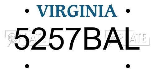 5257BAL Virginia License Plate