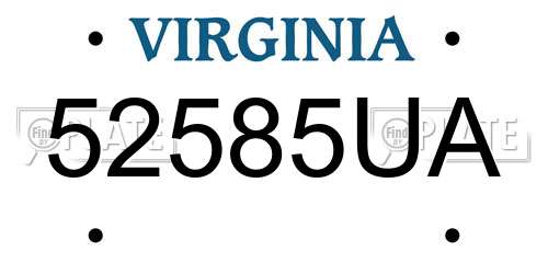 52585UA Virginia License Plate