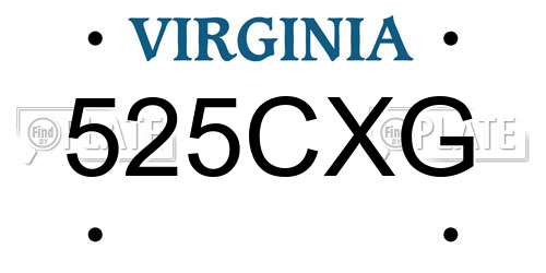 525CXG Virginia License Plate