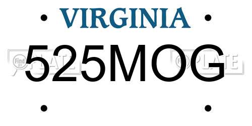 525MOG Virginia License Plate