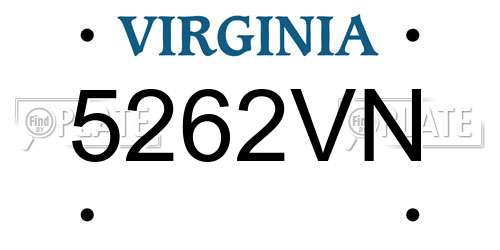 5262VN Virginia License Plate