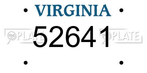 52641 Virginia License Plate