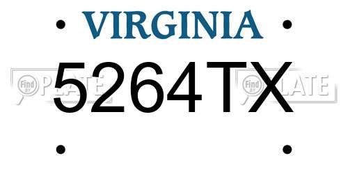 5264TX Virginia License Plate