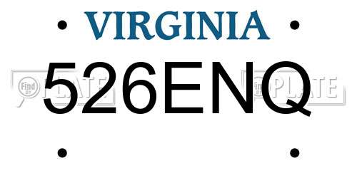 526ENQ Virginia License Plate