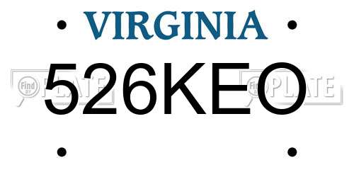 526KEO Virginia License Plate