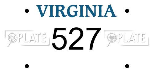 527 Virginia License Plate