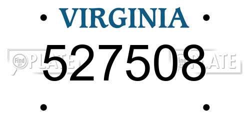 527508 Virginia License Plate