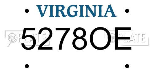 5278OE Virginia License Plate