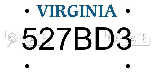 527BD3 Virginia License Plate