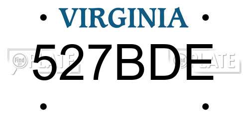 527BDE Virginia License Plate