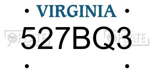 527BQ3 Virginia License Plate