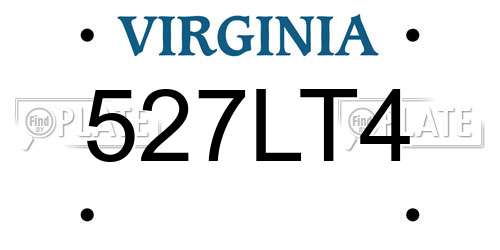 527LT4 Virginia License Plate