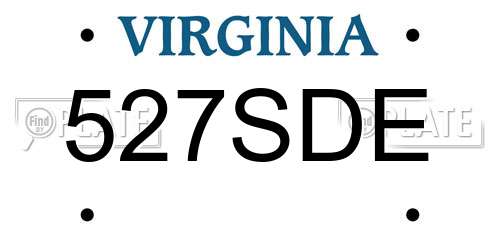 527SDE Virginia License Plate