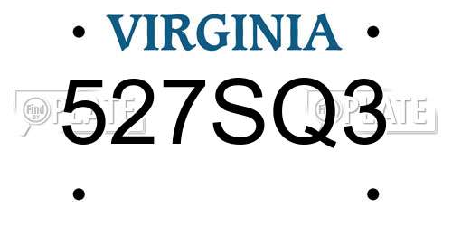 527SQ3 Virginia License Plate