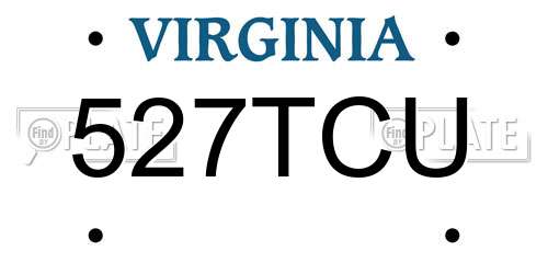 527TCU Virginia License Plate