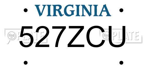 527ZCU Virginia License Plate