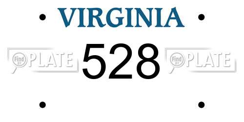 528 Virginia License Plate