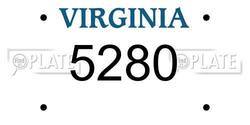 5280 Virginia License Plate