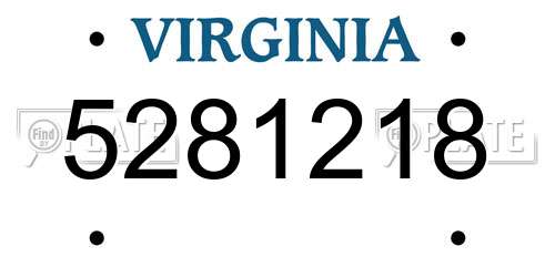 5281218 Virginia License Plate