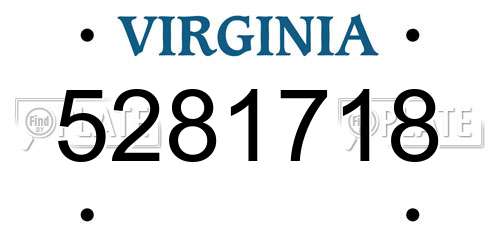 5281718 Virginia License Plate