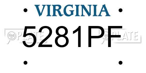 5281PF Virginia License Plate