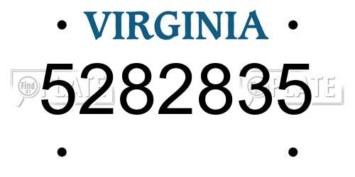 5282835 Virginia License Plate