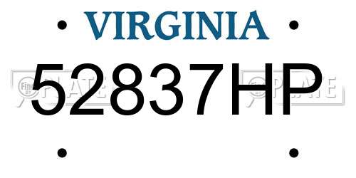 52837HP Virginia License Plate