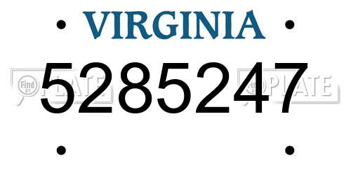 5285247 Virginia License Plate