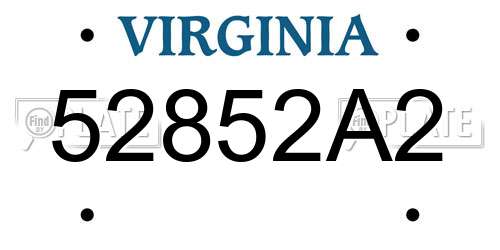 52852A2 Virginia License Plate