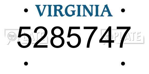 5285747 Virginia License Plate