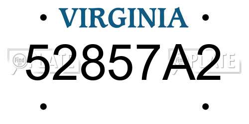 52857A2 Virginia License Plate