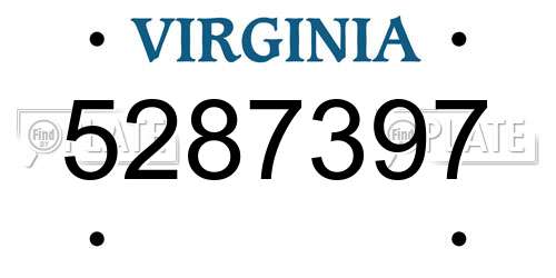 5287397 Virginia License Plate