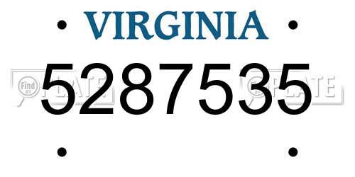 5287535 Virginia License Plate