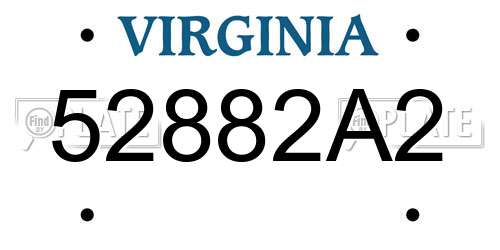 52882A2 Virginia License Plate
