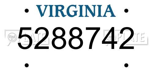 5288742 Virginia License Plate