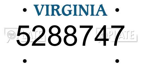5288747 Virginia License Plate