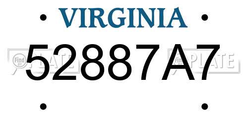 52887A7 Virginia License Plate