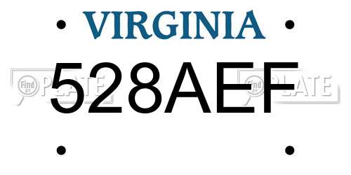 528AEF Virginia License Plate