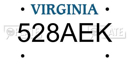 528AEK Virginia License Plate