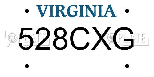 528CXG Virginia License Plate