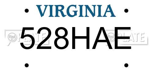 528HAE Virginia License Plate