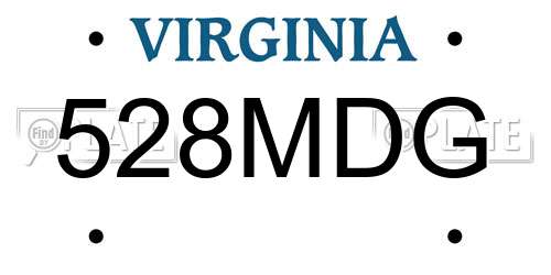 528MDG Virginia License Plate