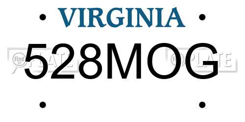 528MOG Virginia License Plate